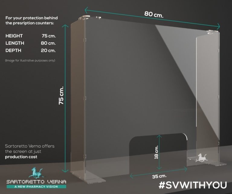 Transparent screen for counter