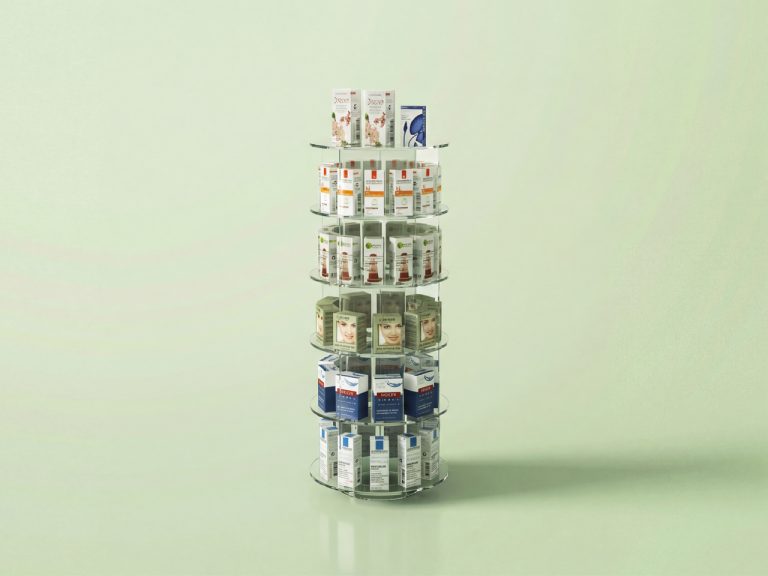 Go-Twist Plexiglass Gondola Furniture for Sartoretto Verna Pharmacy